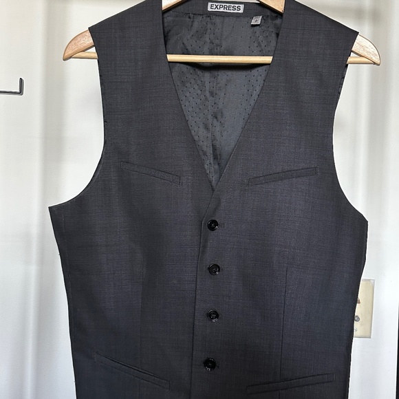 Express Men - Textured Grey Vest Small - Picture 1 of 5